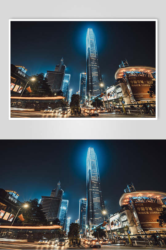 深圳城市夜景灯光秀图片