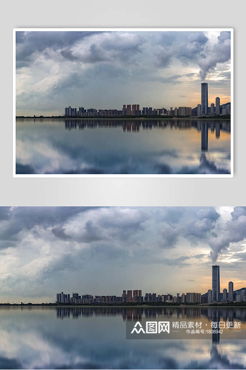 深圳湾公园倒影高清图片素材
