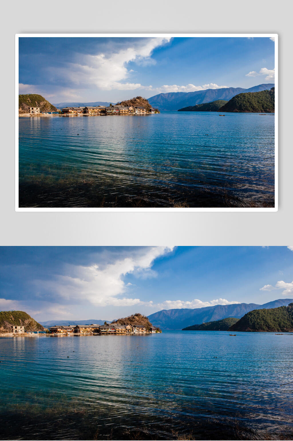 泸沽湖湖水天空高清图片素材