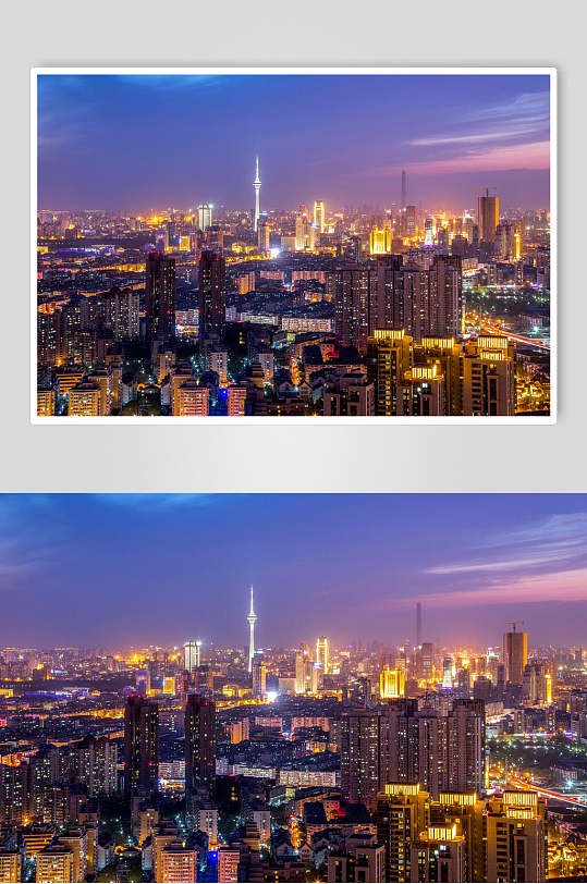 天津城市风光夜景背景元素图片