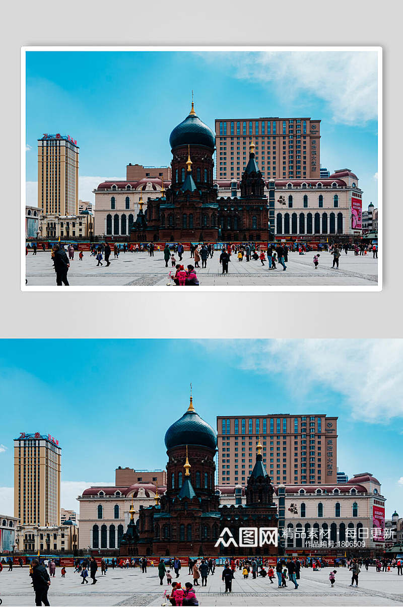 哈尔滨圣索菲亚教堂建筑高清图片素材