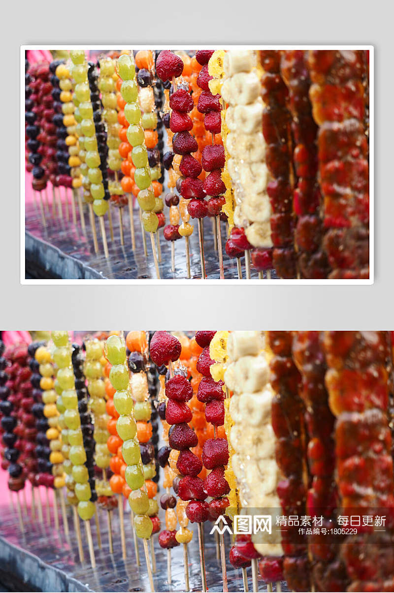 冰糖山楂与冰糖水果美食图片素材