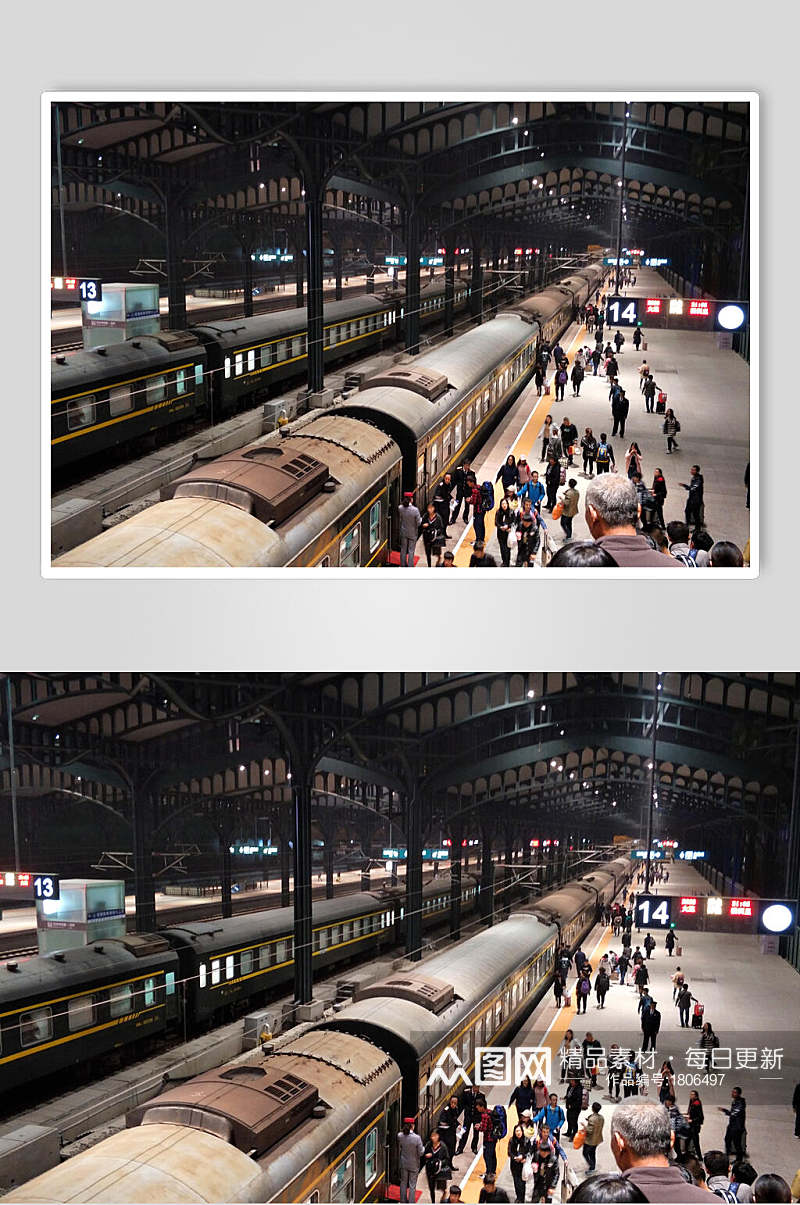 哈尔滨火车站站台高清图片素材