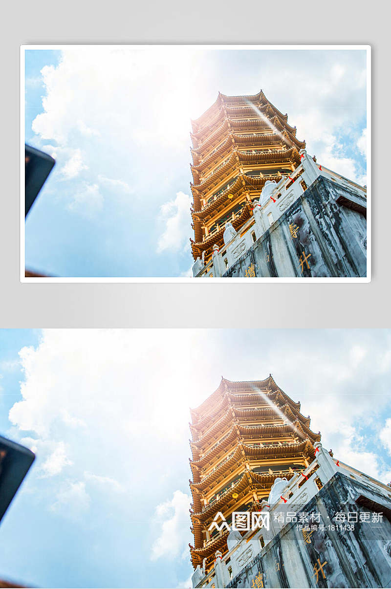 惠州象头山明珠禅寺舍利塔高清图片素材