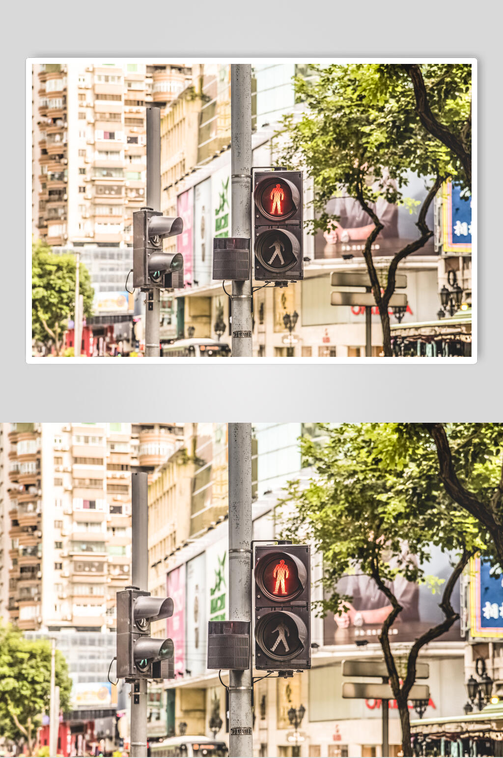 香港风景红绿灯特写图片素材
