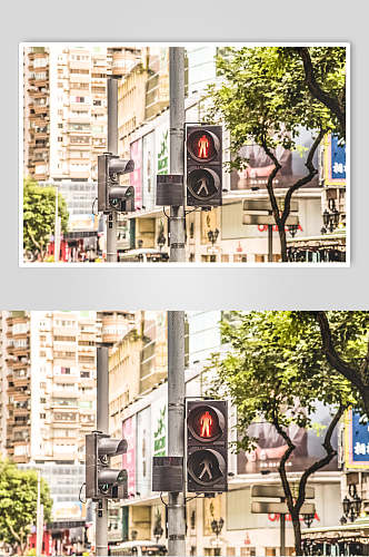 香港风景红绿灯特写图片