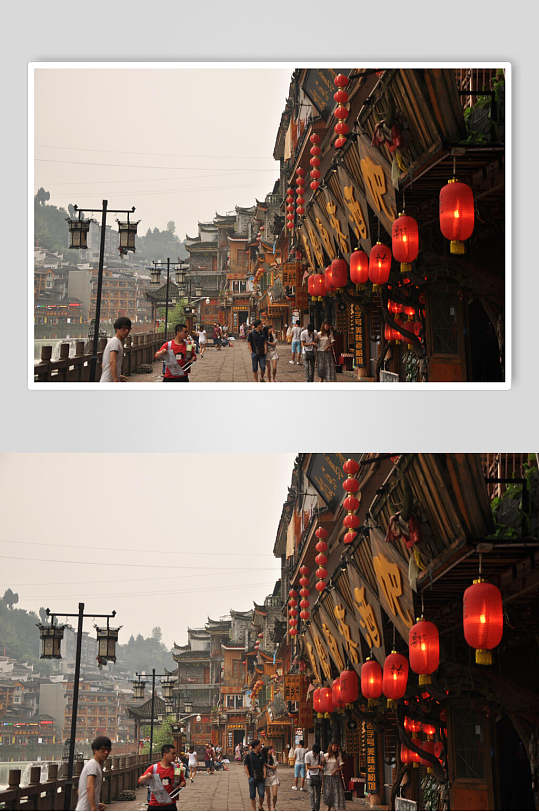 漂亮凤凰古城摄影背景元素素材图片