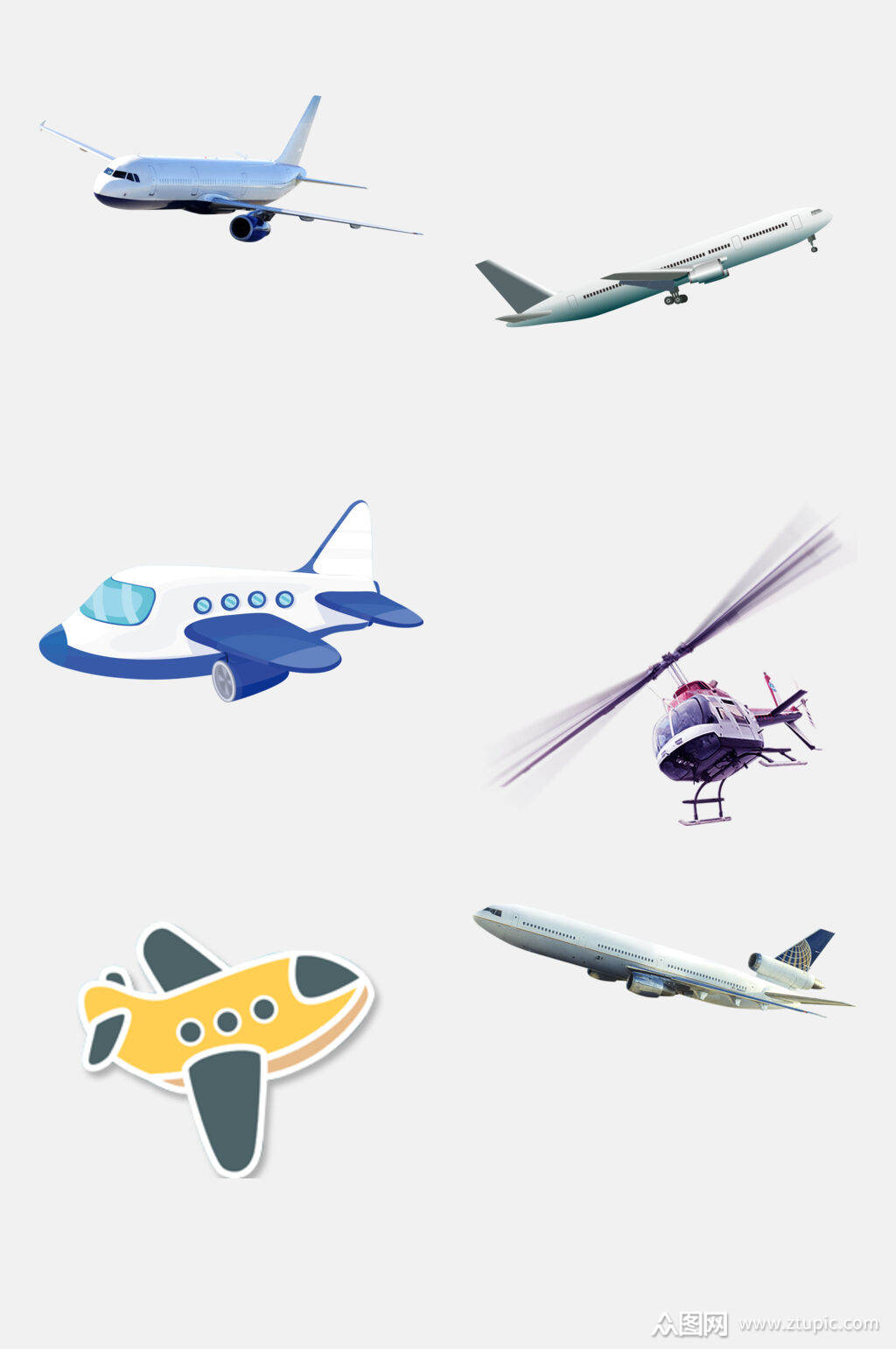 飞机客机免抠元素素材模板下载-编号1808239-众图网