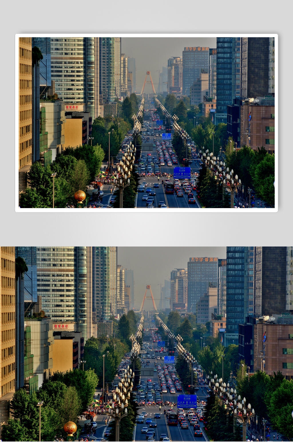 成都市区人民南路主干道高清图片素材