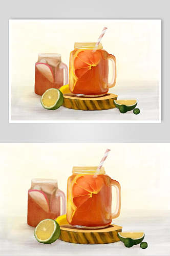 柠檬西柚果汁饮料图片