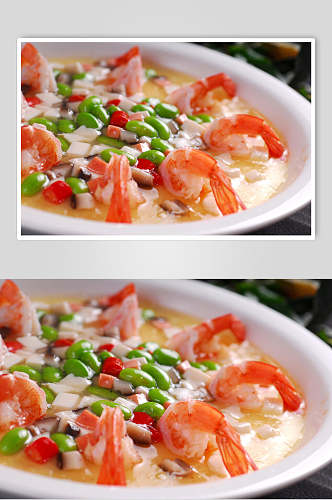 鲜虾蒸水蛋餐饮美食图片