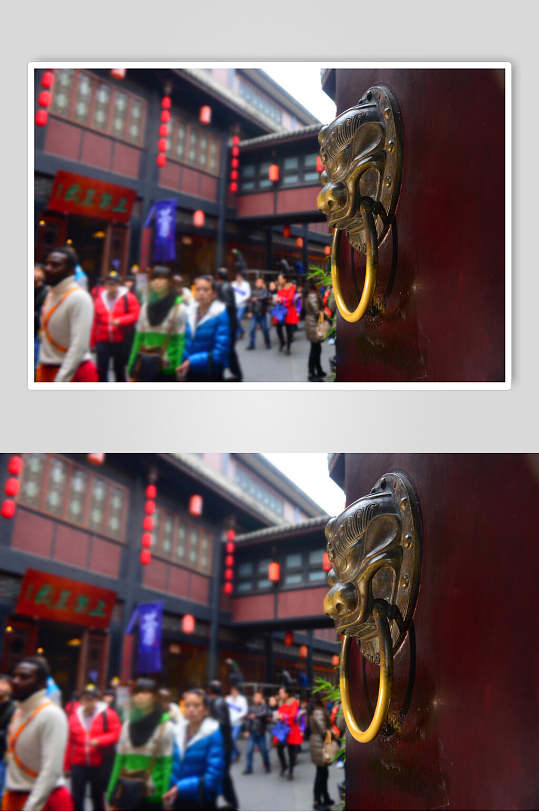 成都锦里大门口摄影图片