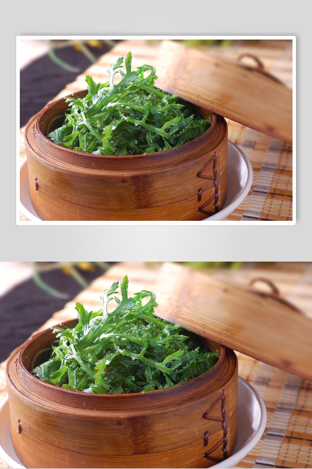 美味蒸粉蒸茼蒿高清图片素材
