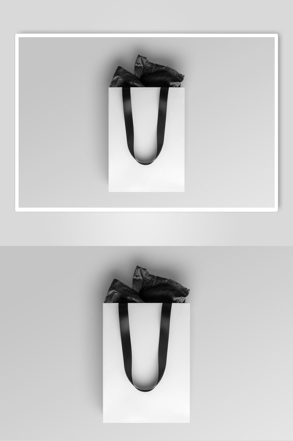 简约服装品牌手提袋样机效果图素材