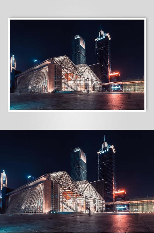 深圳音乐厅夜景高清图片