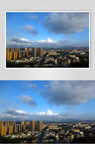 城市上空蓝天白云高清图片
