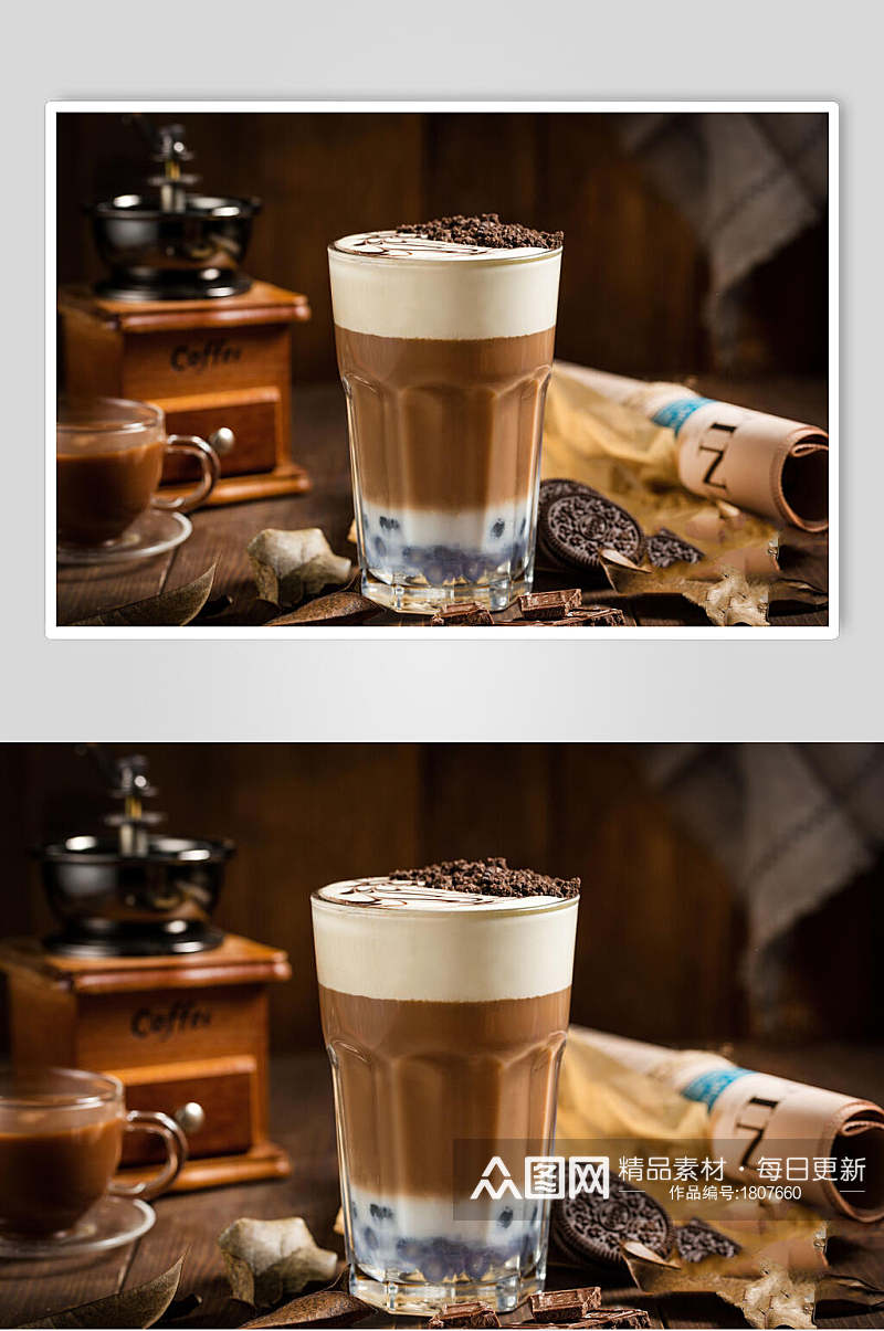 奥利奥芝士巧克力奶茶饮品高清图片素材