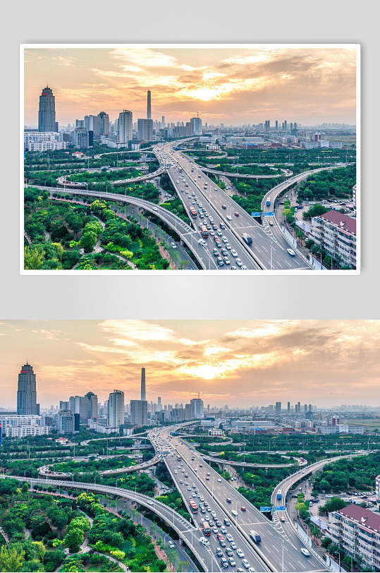 天津城市风光俯瞰交通高清图片