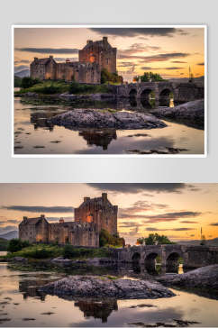 欧洲城堡古堡摄影元素图片