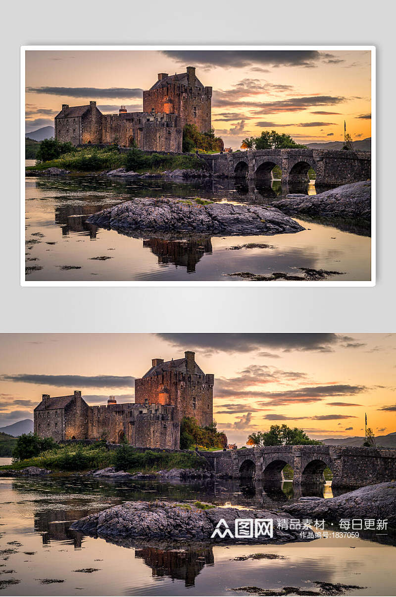 欧洲城堡古堡摄影元素图片素材