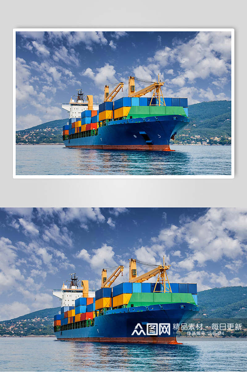 轮船货船航运元素图片素材