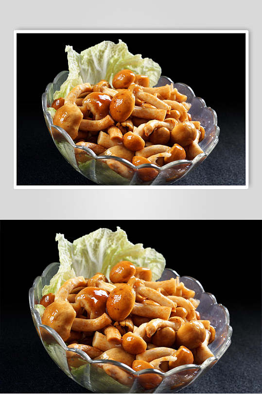 黄色蘑菇火锅配菜美食高清图片