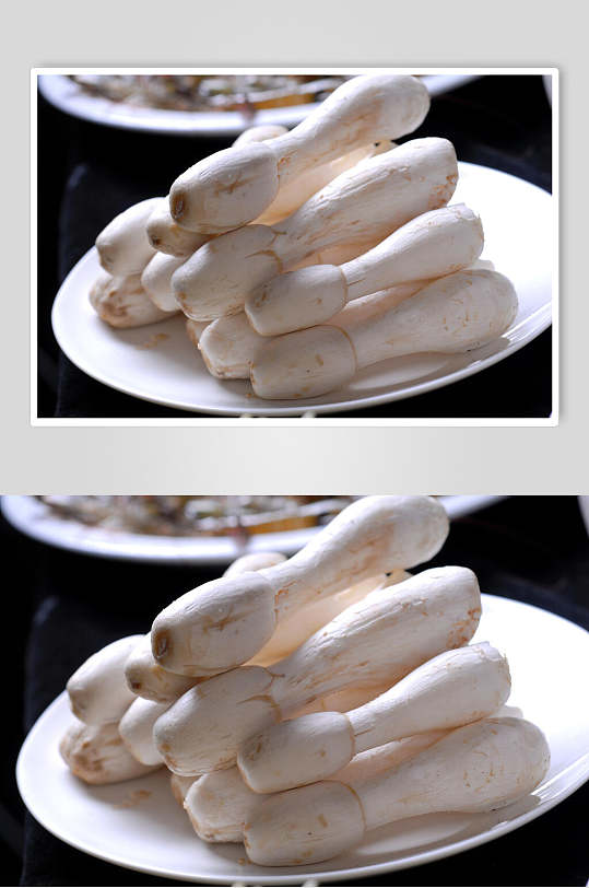 白色蘑菇火锅配菜美食高清图片