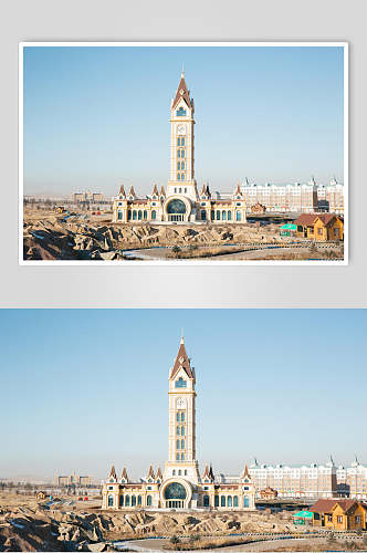 内蒙古呼伦贝尔猛犸公园建筑高清图片