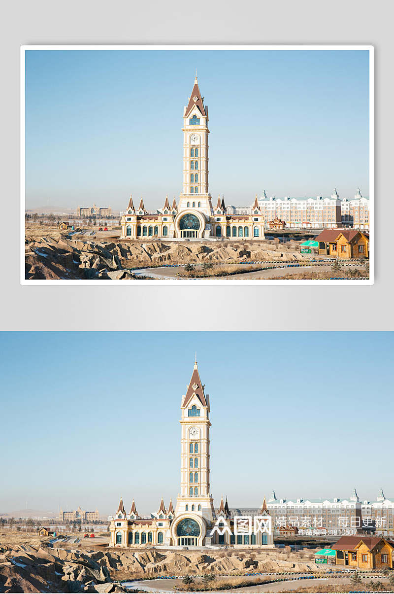 内蒙古呼伦贝尔猛犸公园建筑高清图片素材