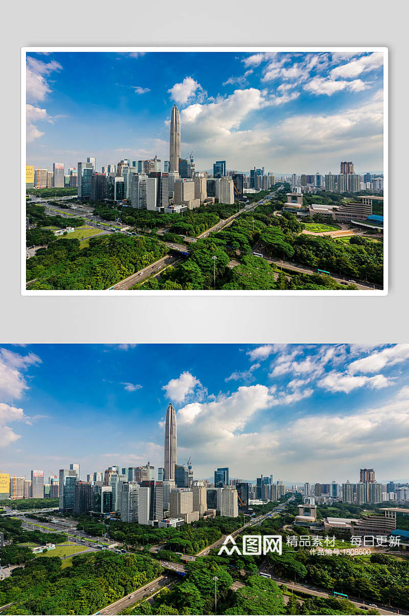 深圳城市中心区城市建筑风光高清图片素材