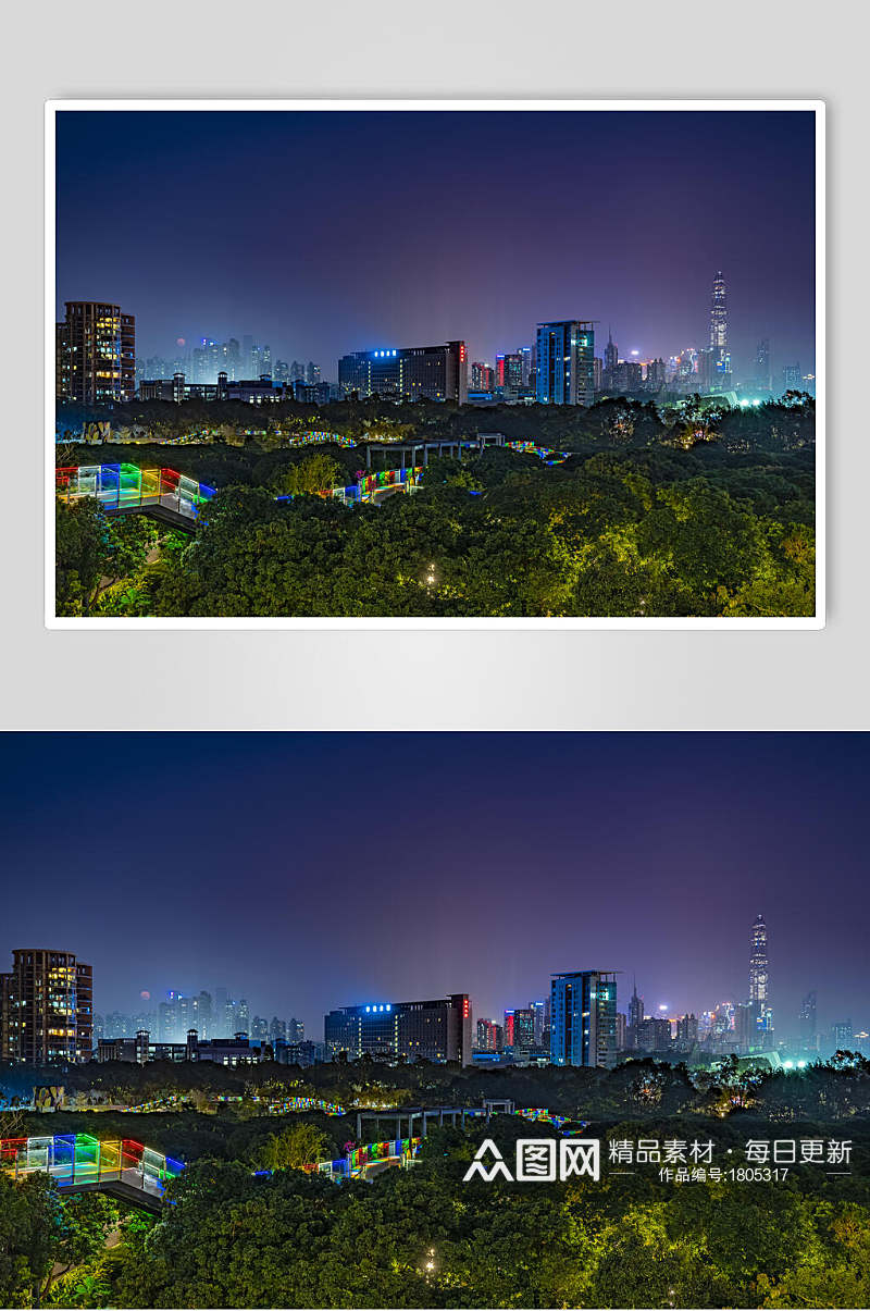 深圳香蜜公园夜景高清图片素材