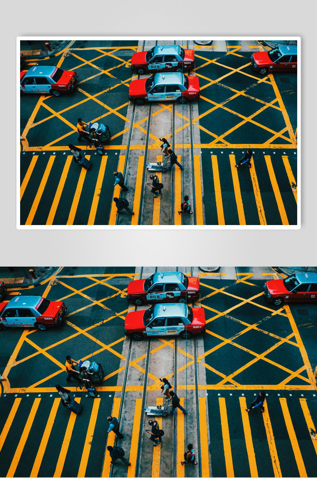 香港风景人行道十字路口图片素材