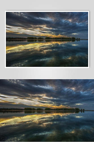 美丽湖泊湖面摄影元素图片