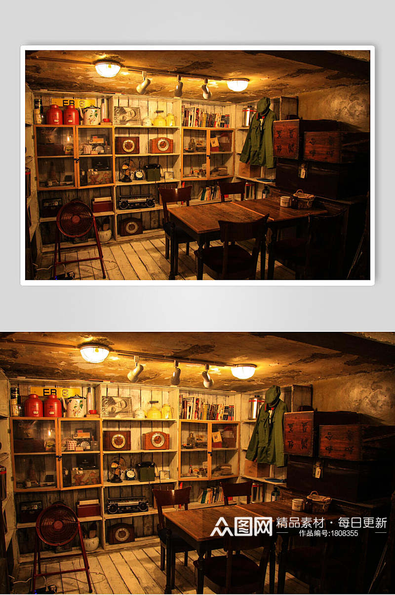 老上海复古家具摆设收藏室高清图片素材
