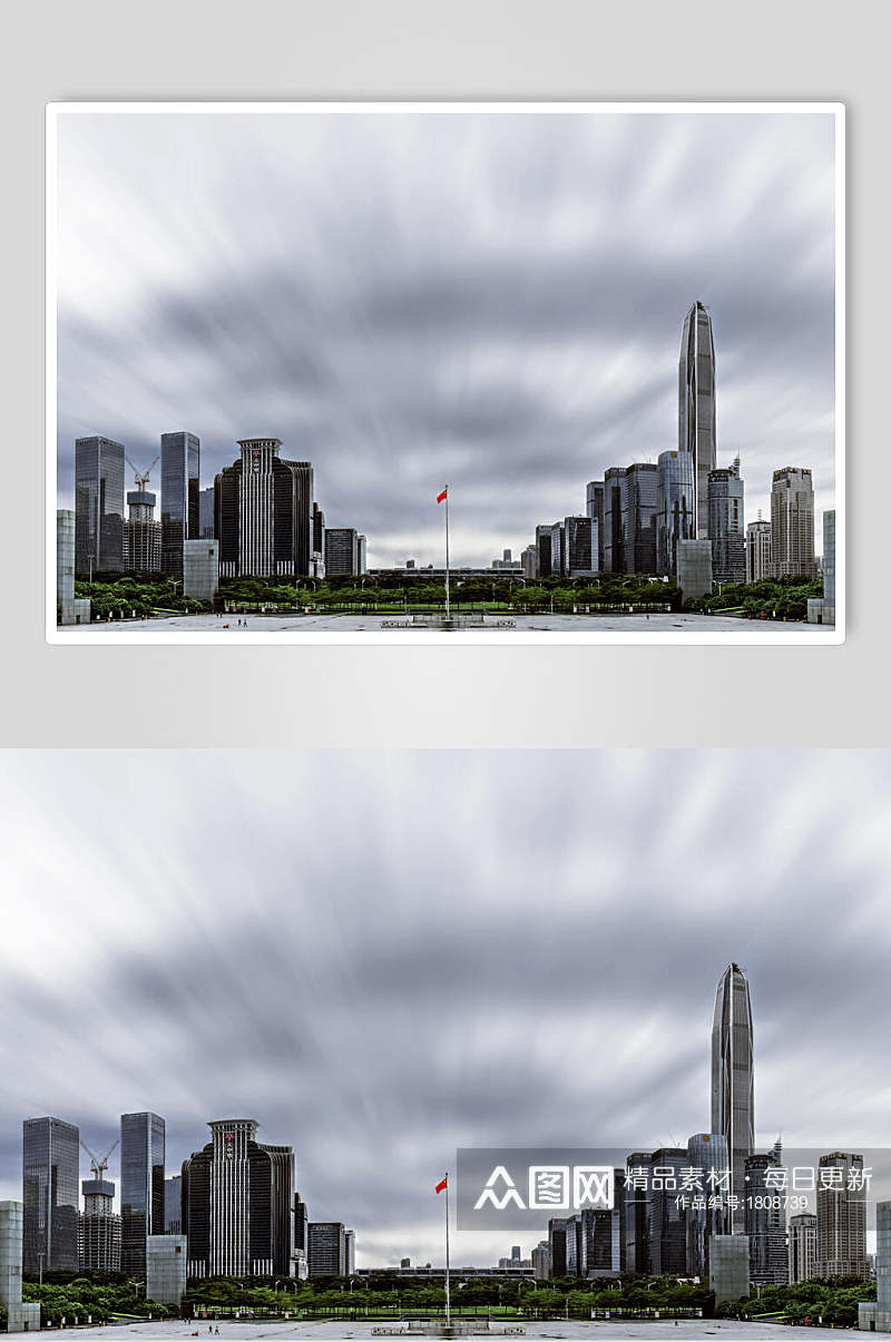 深圳建筑天际线全景图背景图片素材