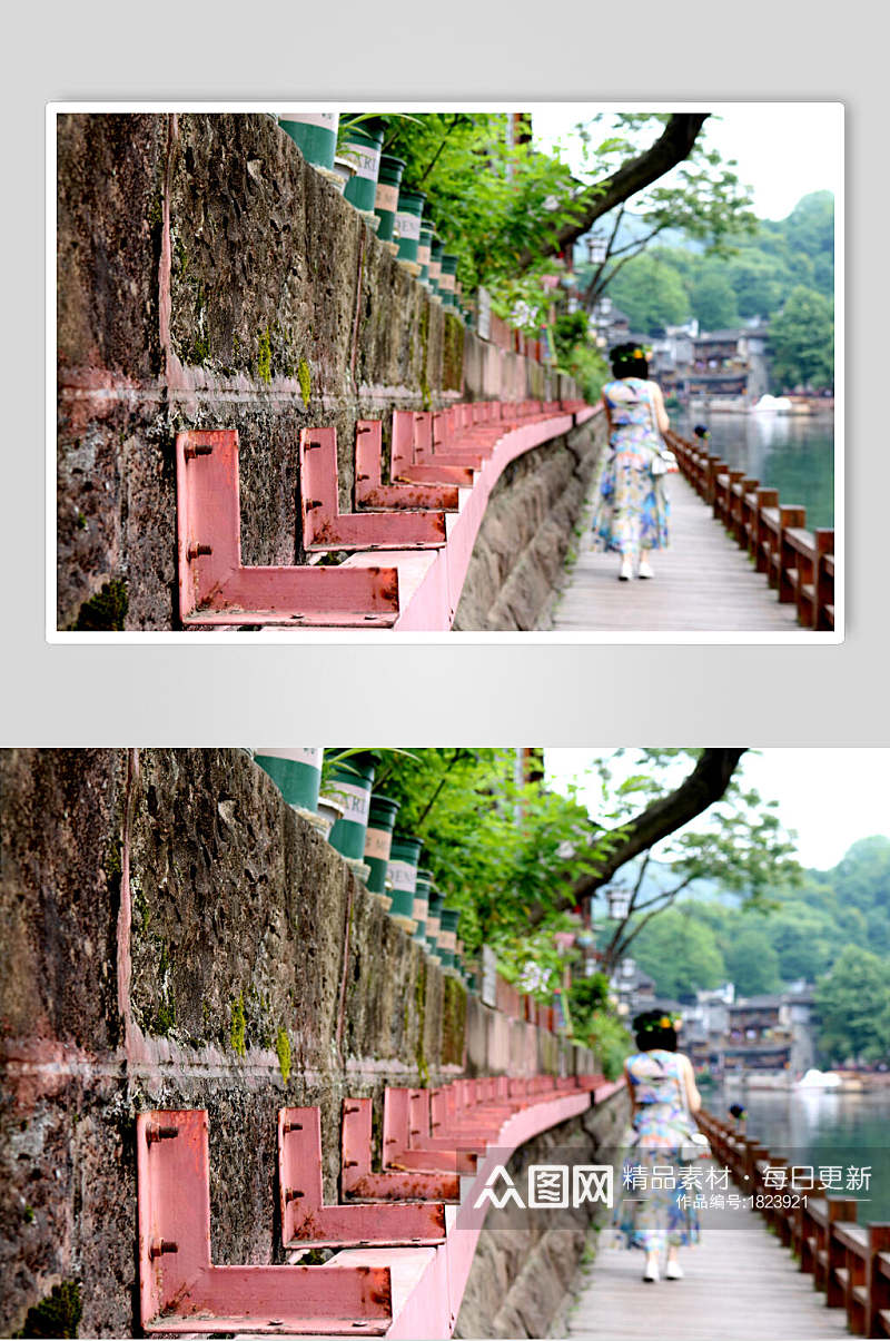 凤凰古城山水摄影背景素材图片素材
