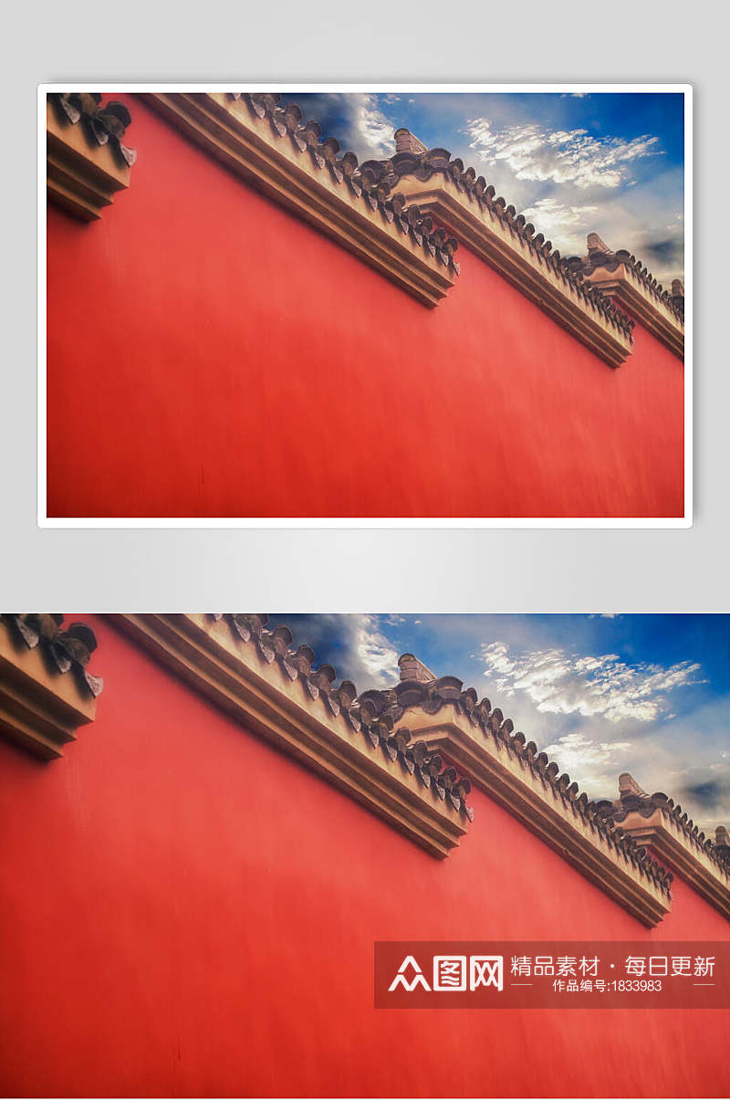 寺庙红色砖墙图片素材