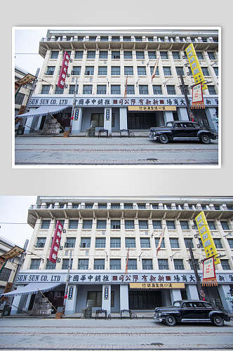 老上海电影场景街道高清图片