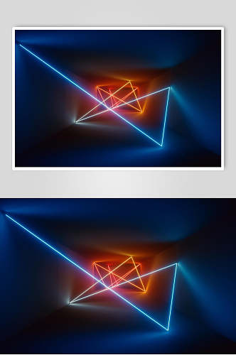 科技风空间光线折射光效图片