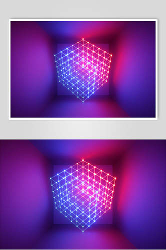 创意方形空间光线折射光效图片