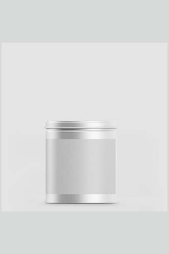 极简银色金属盒咖啡茶叶包装袋样机效果图