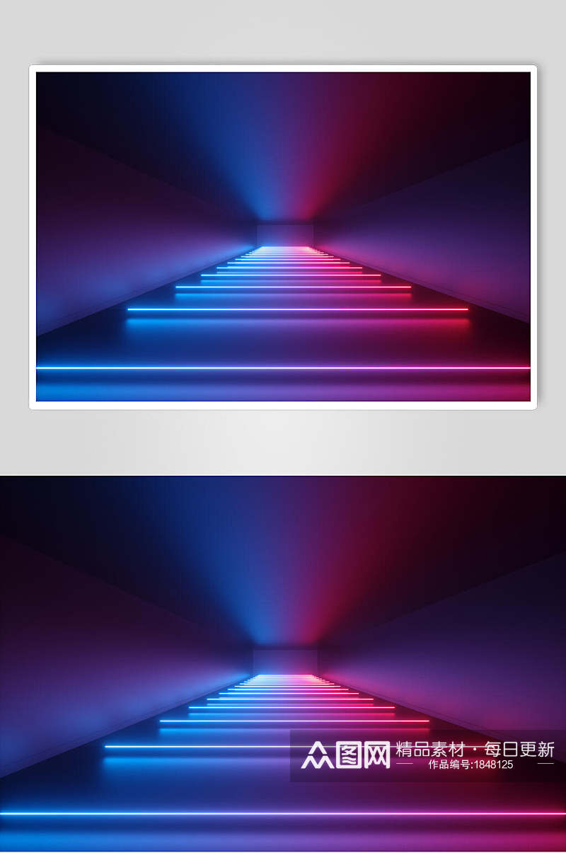 阶梯状空间光线折射光效图片素材
