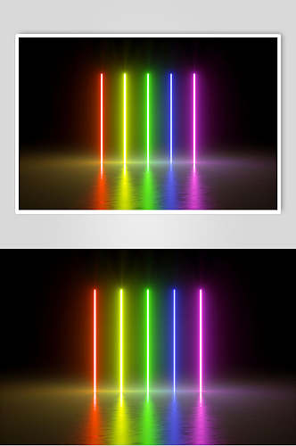 五颜六色空间光线折射光效图片