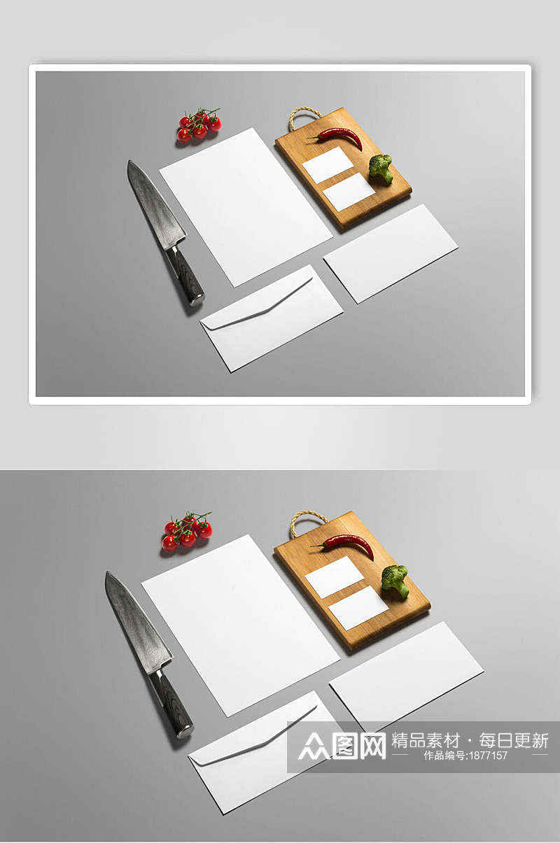 极简西餐整套VI品牌设计样机效果图素材