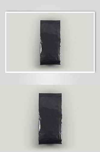 黑色简约速溶饮品食品包装袋样机效果图