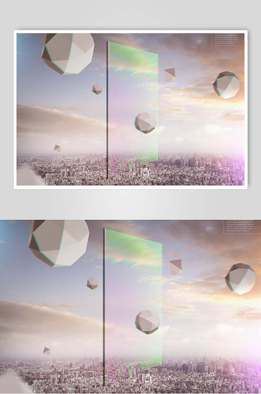 科技立体城市建筑海报背景