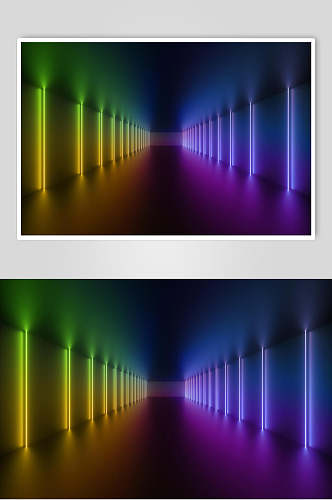 炫彩空间光线折射光效图片