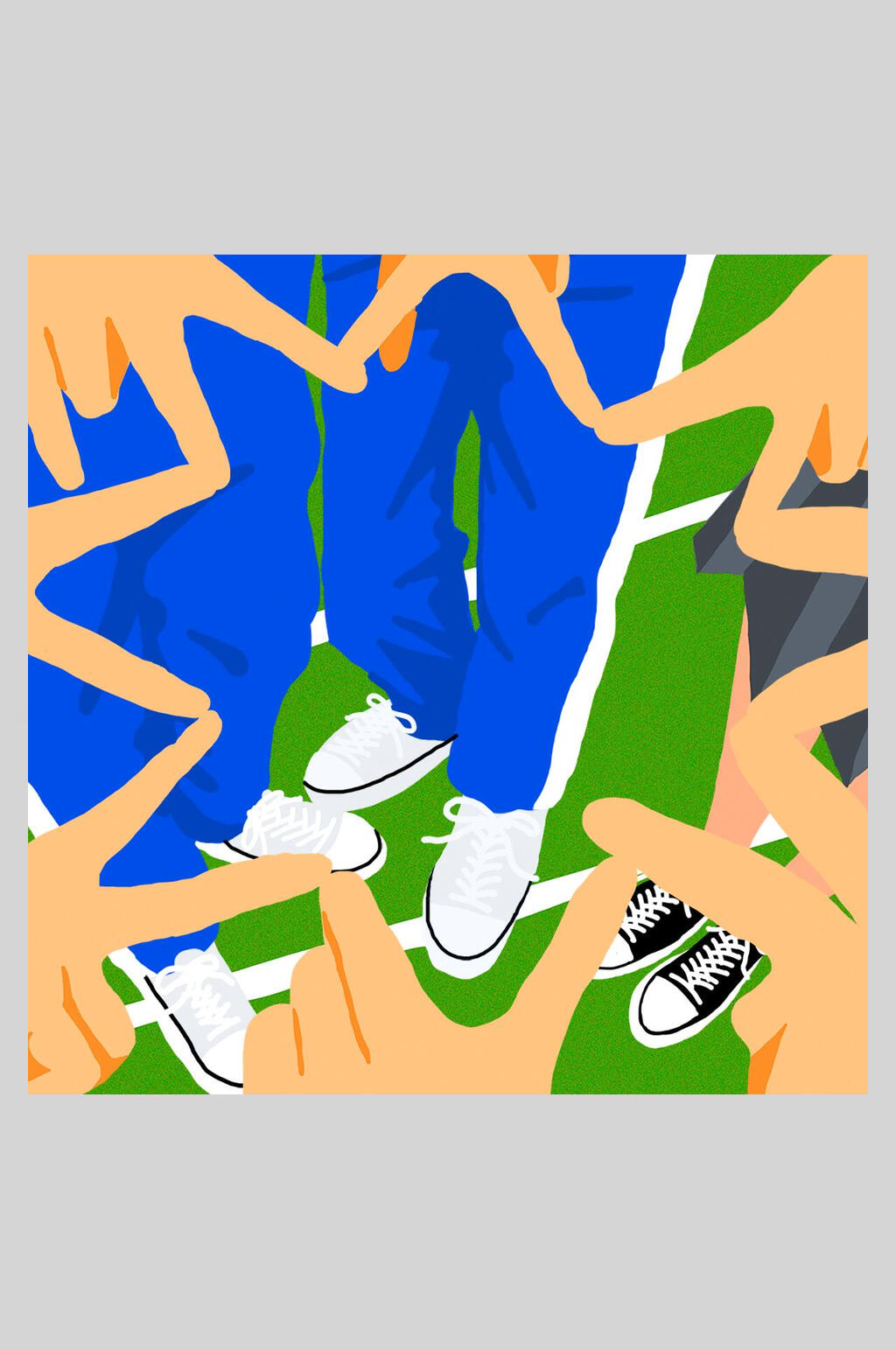 创意开学季合影拍照插画素材素材