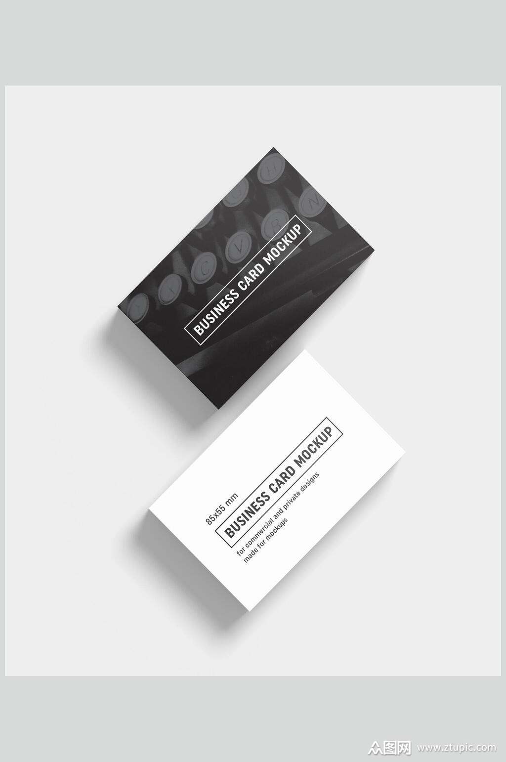 时尚灰色品牌名片样机正反面效果图模板下载-编号1856739-众图网