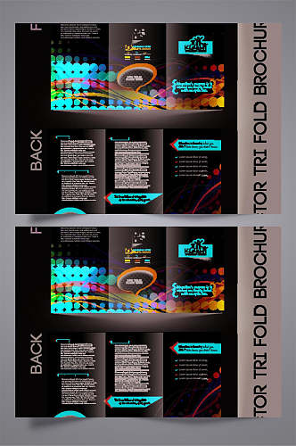 高端炫彩公司三折页设计宣传单